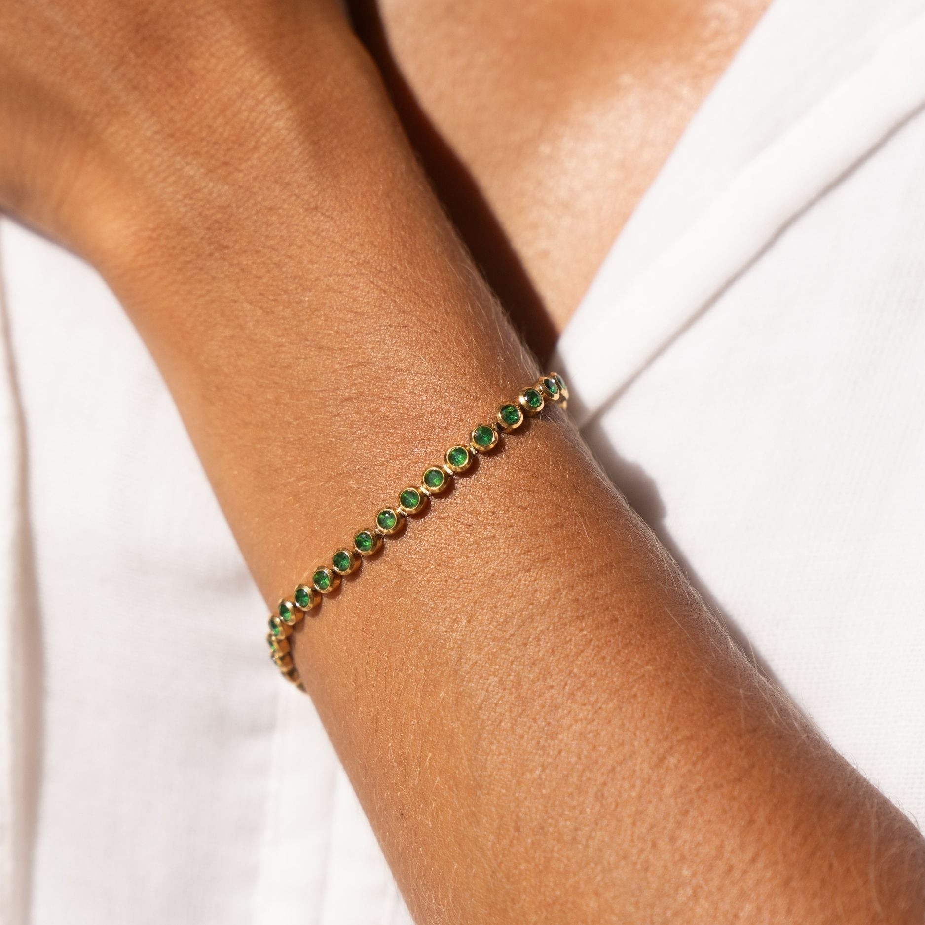 Grünes Tennisarmband-Maison Doré