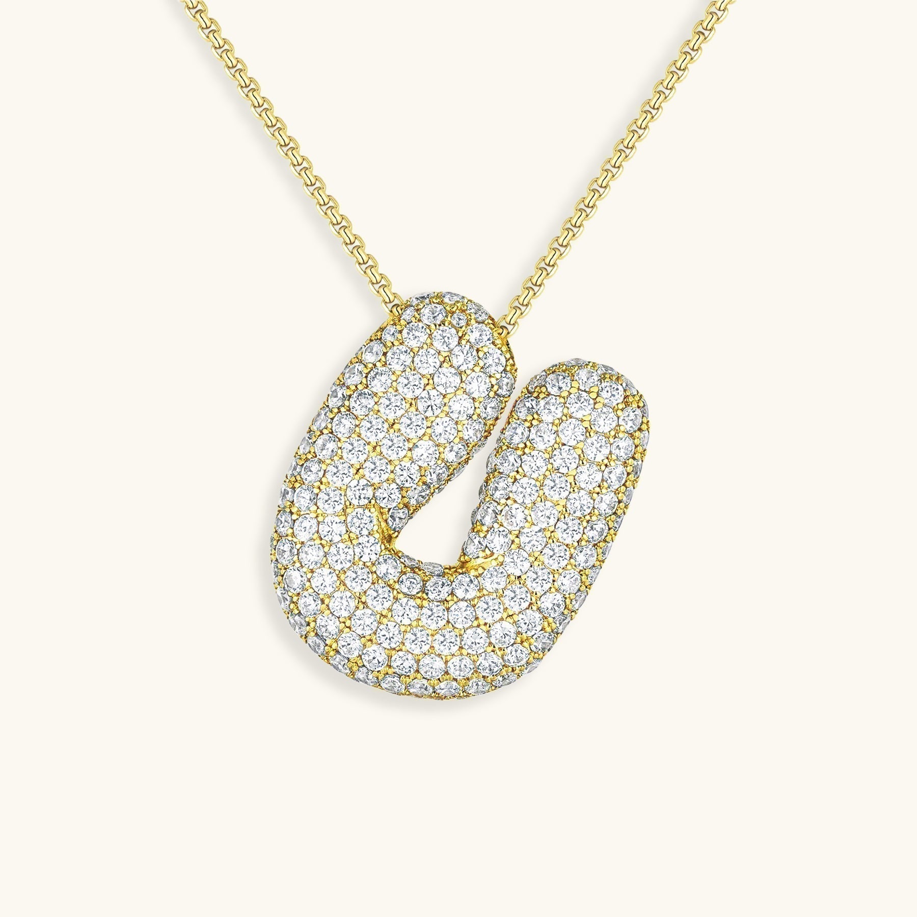 Bubbly Initial-Diamant-Halskette