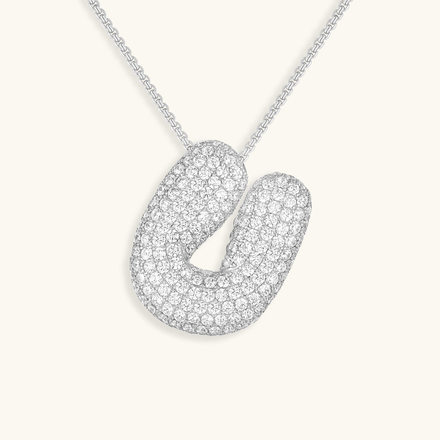 Bubbly Initial-Diamant-Halskette