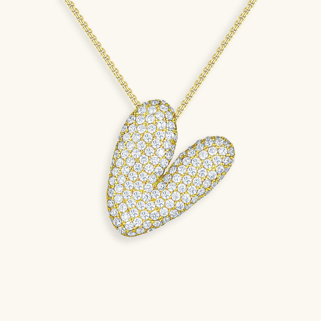 Bubbly Initial-Diamant-Halskette