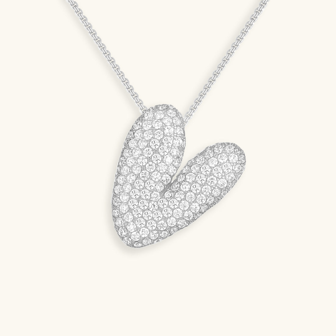 Bubbly Initial-Diamant-Halskette