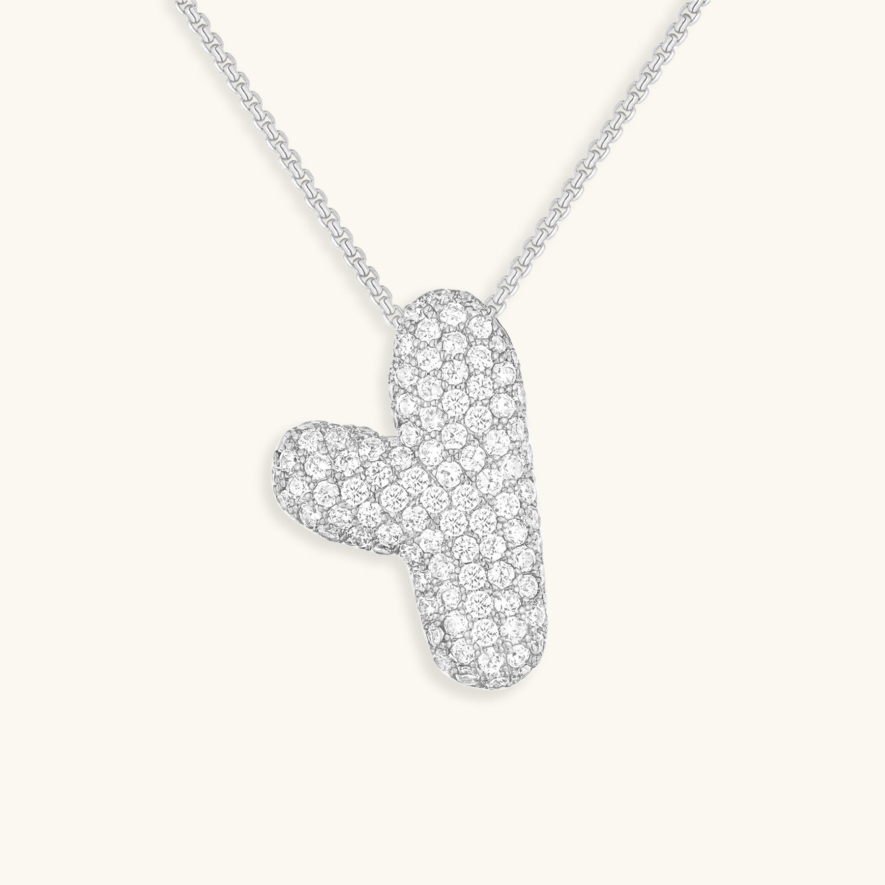 Bubbly Initial-Diamant-Halskette