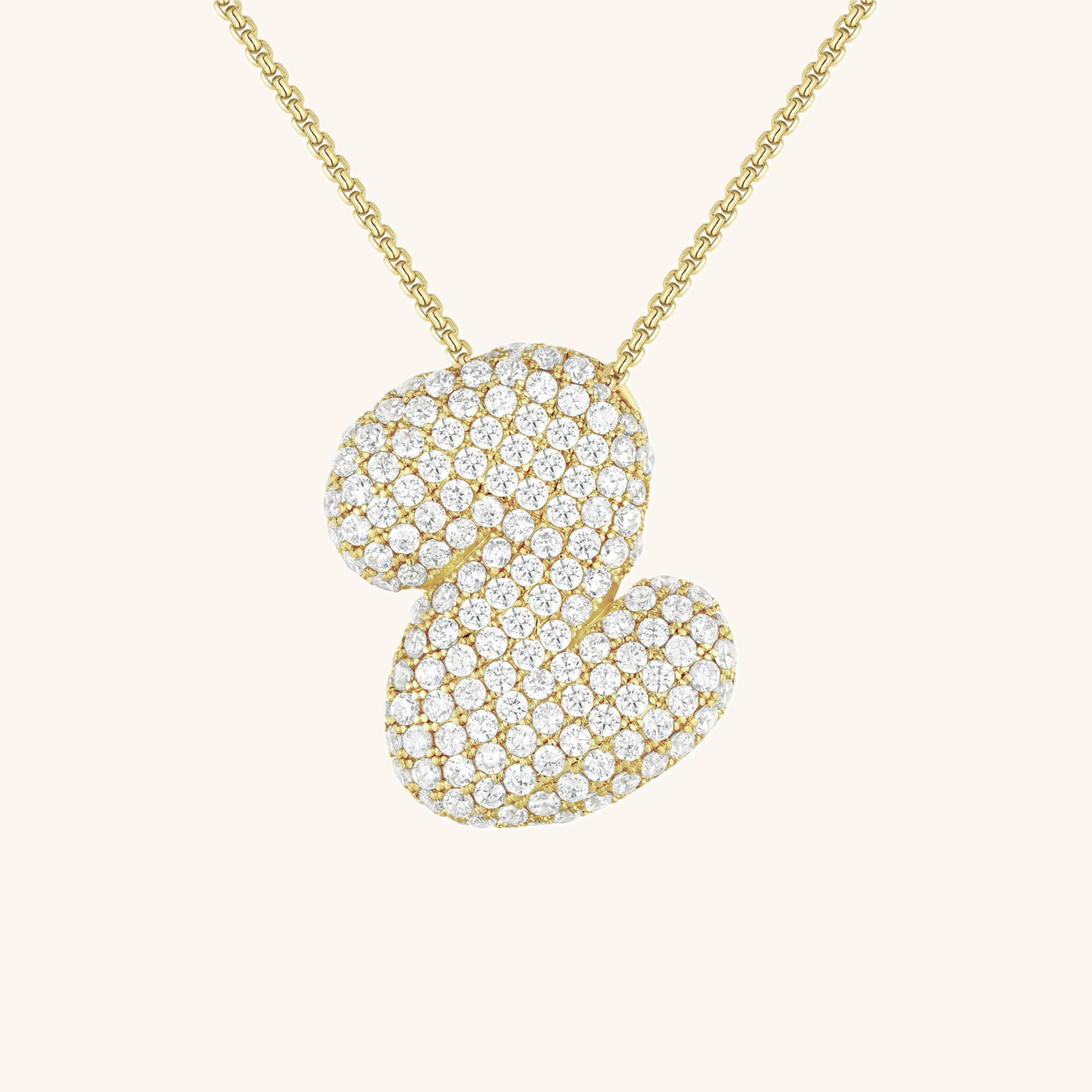 Bubbly Initial-Diamant-Halskette