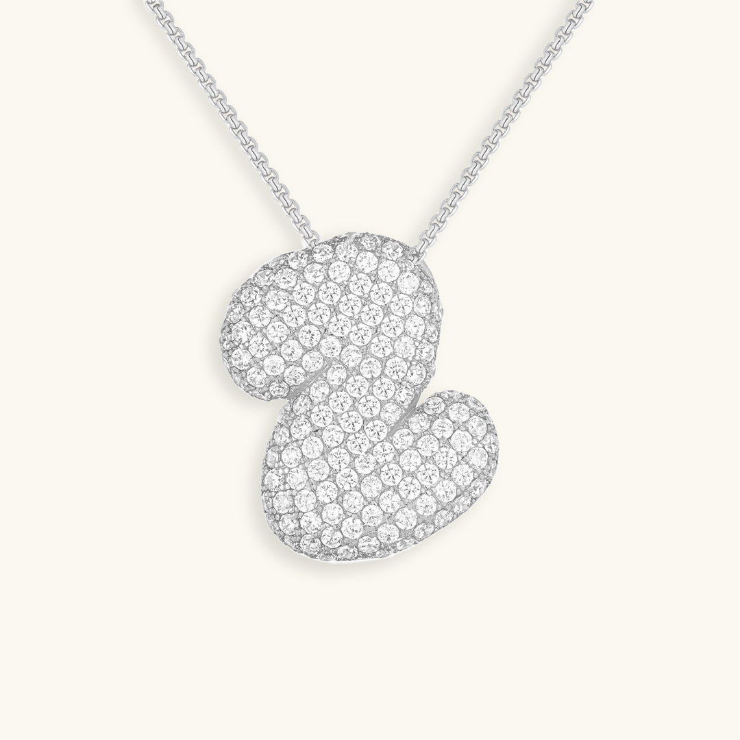Bubbly Initial-Diamant-Halskette