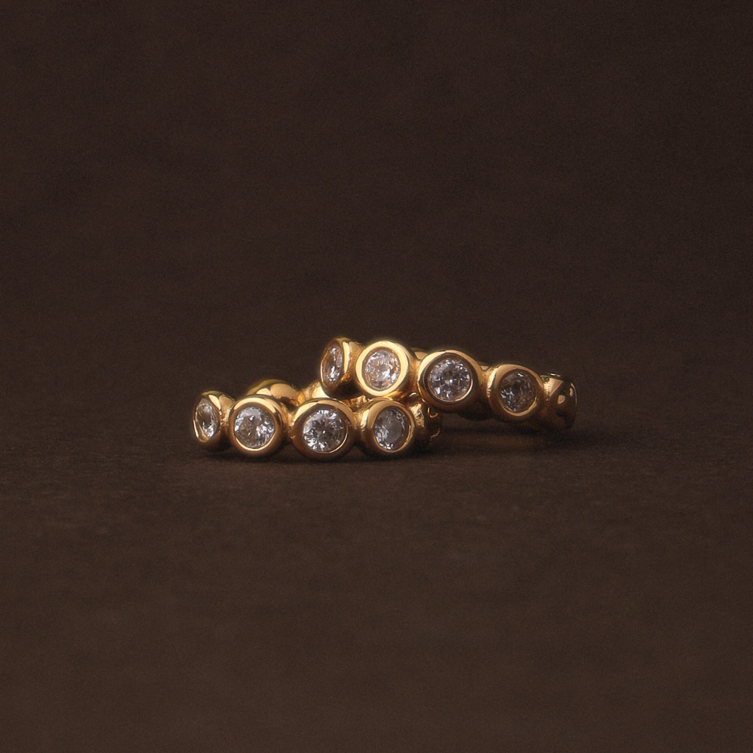 Perlen-Diamant-Hoops