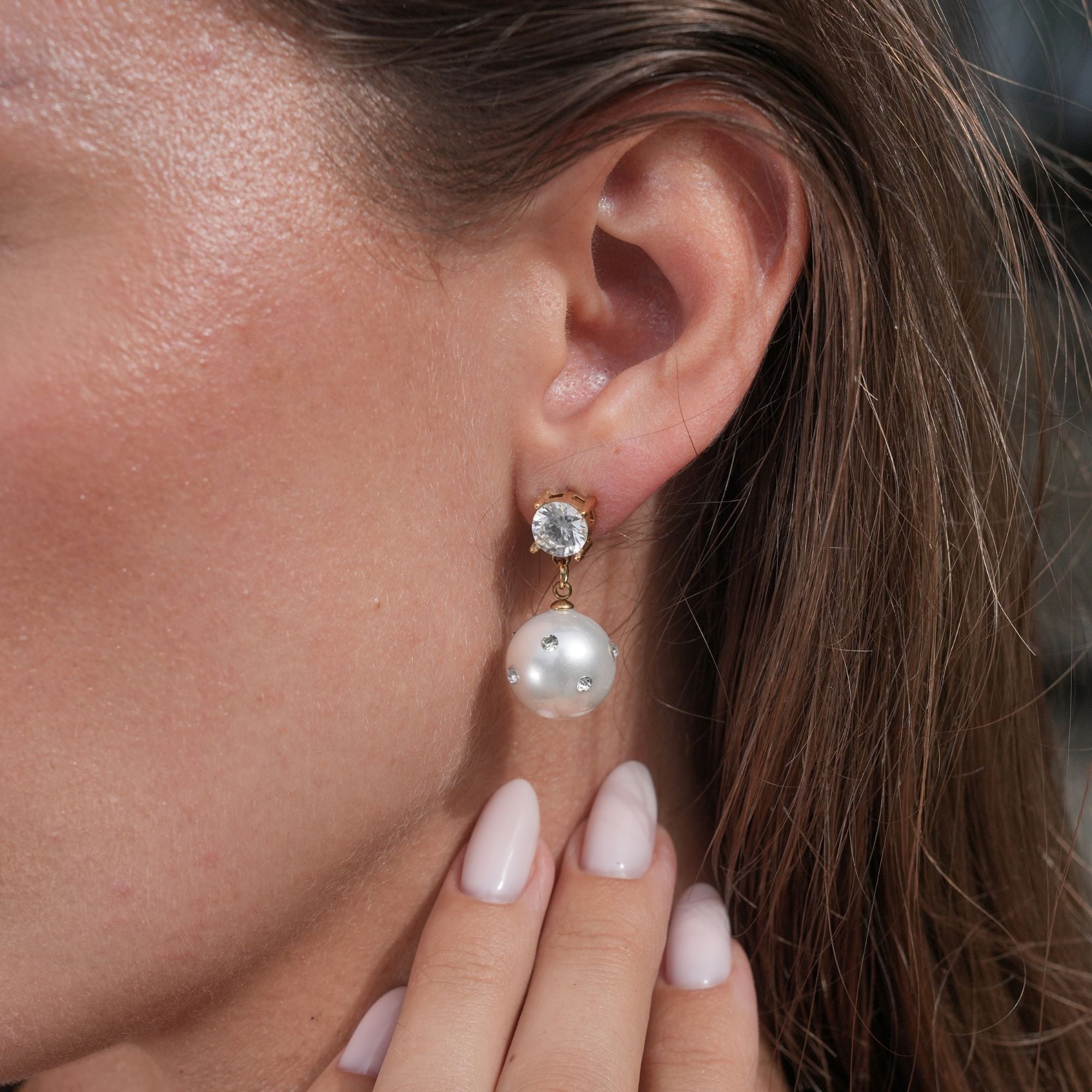 Mirage Kristallperlen-Ohrstecker | 18K Gold